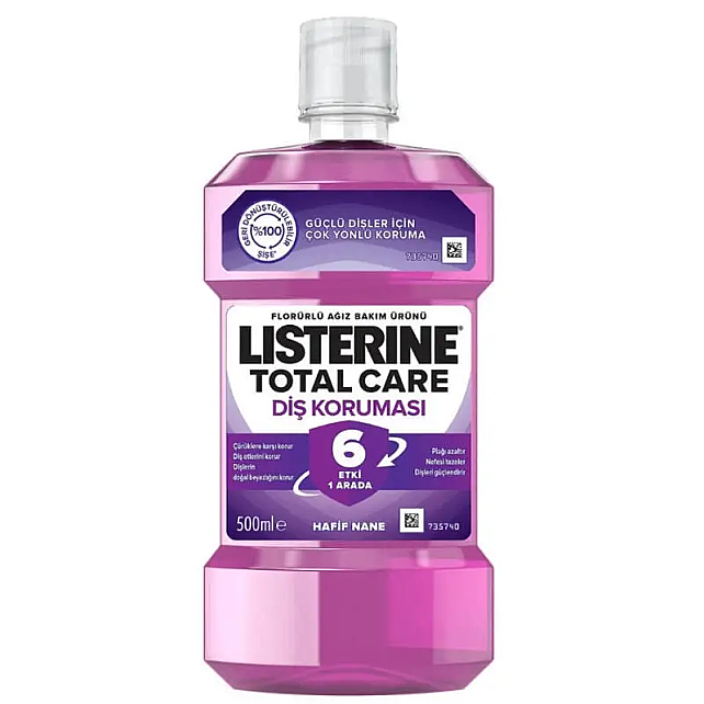 Listerine Total Care Diş Koruması Ağız Bakım Suyu - Hafif Nane 500ml - 1