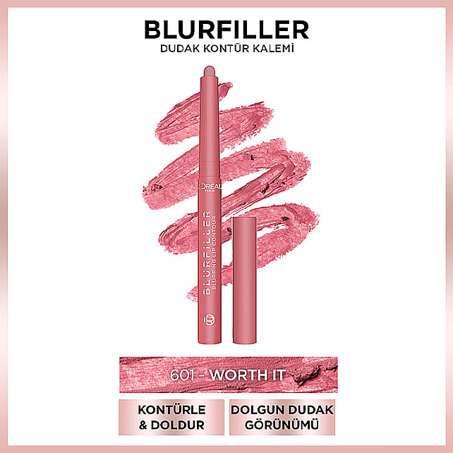 Loreal Paris Blurfiller Blurring Lip Contour - Dudak Kontür Kalemi No: 601 Worth It - 2
