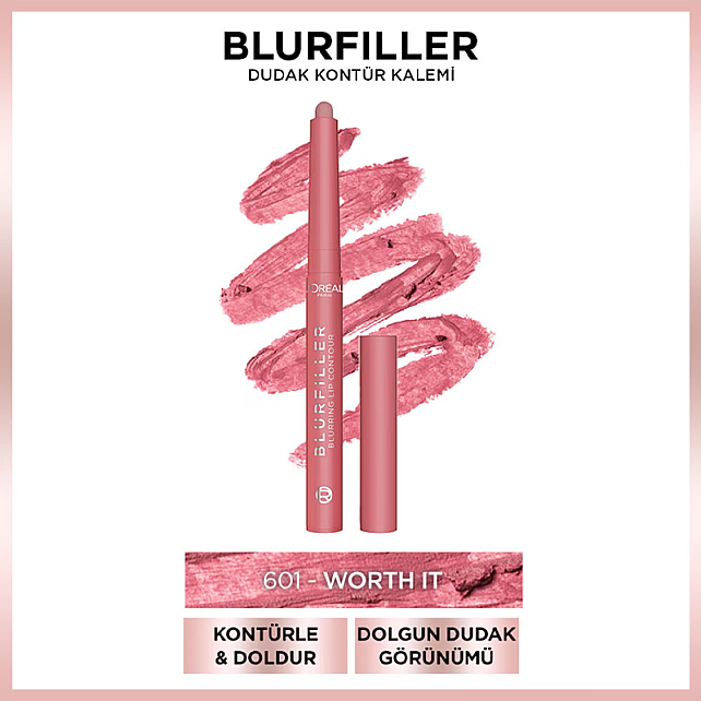 Loreal Paris Blurfiller Blurring Lip Contour - Dudak Kontür Kalemi No: 601 Worth It - 2