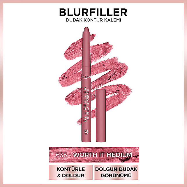 Loreal Paris Blurfiller Blurring Lip Contour - Dudak Kontür Kalemi No: 635 Worth It Medium - 2