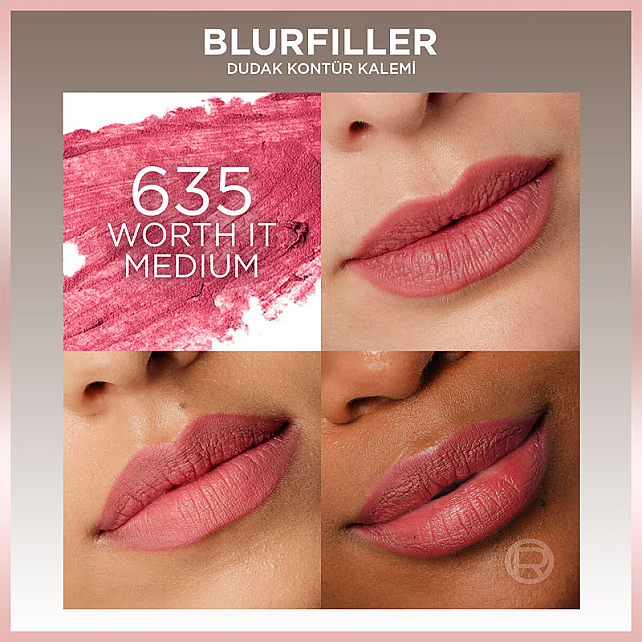 Loreal Paris Blurfiller Blurring Lip Contour - Dudak Kontür Kalemi No: 635 Worth It Medium - 3