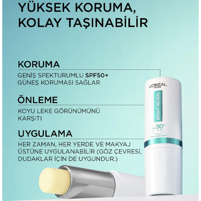 Loreal Paris Bright Reveal SPF 50+ Stick Güneş Koruyucu 9ml - 5
