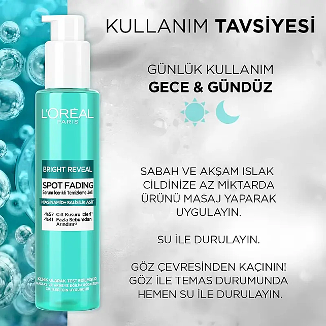 Loreal Paris Bright Reveal Spot Fading - Serum İçerikli Temizleme Jeli 150ml - 7