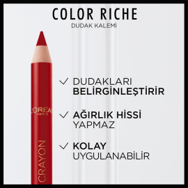 Loreal Paris Color Riche Le Lip Crayon - Dudak Kalemi No: 300 Le Rouge Paris - 3
