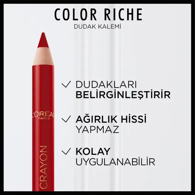 Loreal Paris Color Riche Le Lip Crayon - Dudak Kalemi No: 300 Le Rouge Paris - 3