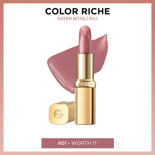 Loreal Paris Color Riche Nude - Saten Bitişli Ruj No: 601 Worth İt - 2