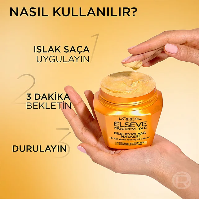 Loreal Paris Elseve Mucizevi Yağ - Besleyici Saç Bakım Maskesi 300ml - 5
