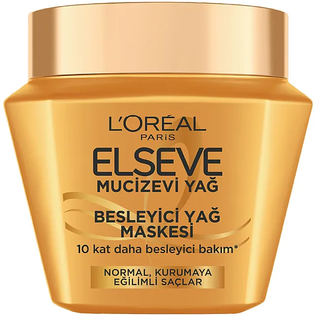 Loreal Paris Elseve Mucizevi Yağ - Besleyici Saç Bakım Maskesi 300ml - 1