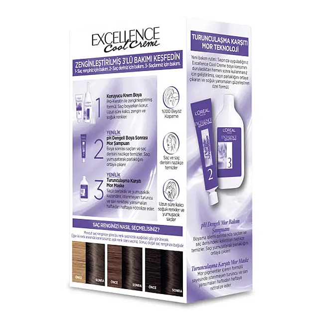 Loreal Paris Excellence Cool Creme - Krem Saç Boyası No: 6.11 Ekstra Küllü Koyu Kumral - 2