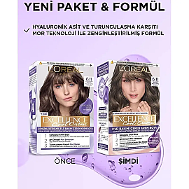 Loreal Paris Excellence Cool Creme - Krem Saç Boyası No: 6.11 Ekstra Küllü Koyu Kumral - 3