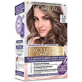 Loreal Paris Excellence Cool Creme - Krem Saç Boyası No: 7.11 Ekstra Küllü Kumral - Loreal Paris