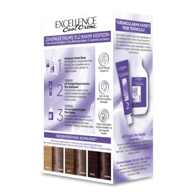 Loreal Paris Excellence Cool Creme - Krem Saç Boyası No: 7.11 Ekstra Küllü Kumral - 2