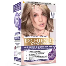 Loreal Paris Excellence Cool Creme - Krem Saç Boyası No: 8.11 Ekstra Küllü Sarı - 1
