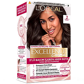 Loreal Paris Excellence Creme - Krem Saç Boyası No: 2 Siyah - Loreal Paris