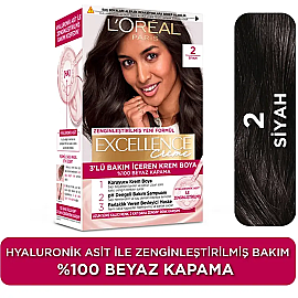 Loreal Paris Excellence Creme - Krem Saç Boyası No: 2 Siyah - 2