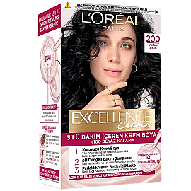 Loreal Paris Excellence Creme - Krem Saç Boyası No: 200 Yoğun Siyah - Loreal Paris