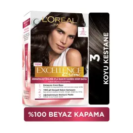 Loreal Paris Excellence Creme - Krem Saç Boyası No: 3 Koyu Kestane - 2