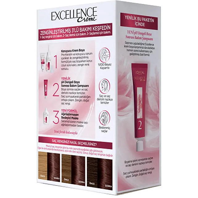 Loreal Paris Excellence Creme - Krem Saç Boyası No: 4.15 Büyüleyici Kahve - 3