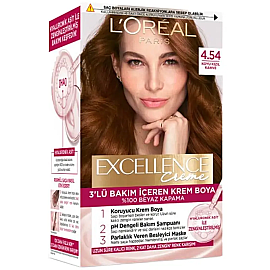Loreal Paris Excellence Creme - Krem Saç Boyası No: 4.54 Koyu Kızıl Kahve - Loreal Paris
