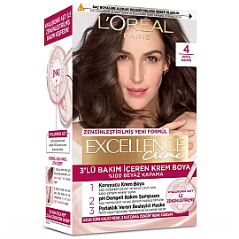 Loreal Paris Excellence Creme - Krem Saç Boyası No: 4 Koyu Kahve - Loreal Paris