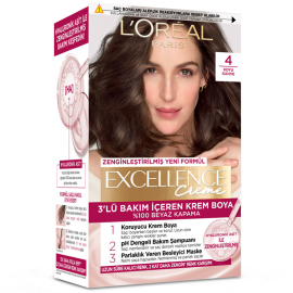 Loreal Paris Excellence Creme - Krem Saç Boyası No: 4 Koyu Kahve - Loreal Paris