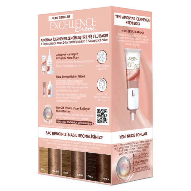 Loreal Paris Excellence Creme - Krem Saç Boyası No: 4U Nude Kahve - 3