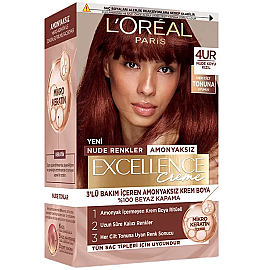 Loreal Paris Excellence Creme - Krem Saç Boyası No: 4UR Nude Koyu Kızıl - Loreal Paris