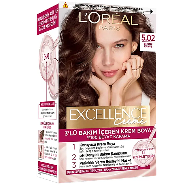 Loreal Paris Excellence Creme - Krem Saç Boyası No: 5.02 Bronz Kahve - 1