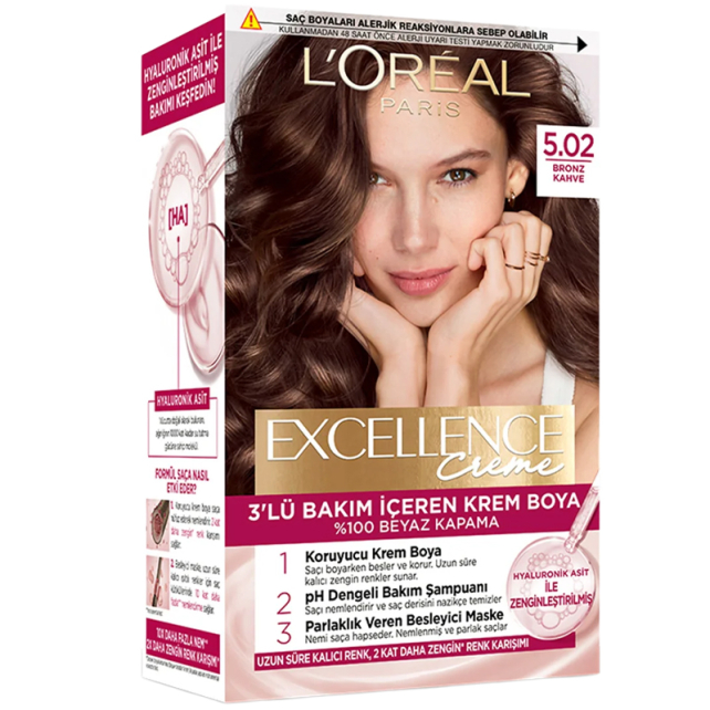 Loreal Paris Excellence Creme - Krem Saç Boyası No: 5.02 Bronz Kahve - 1