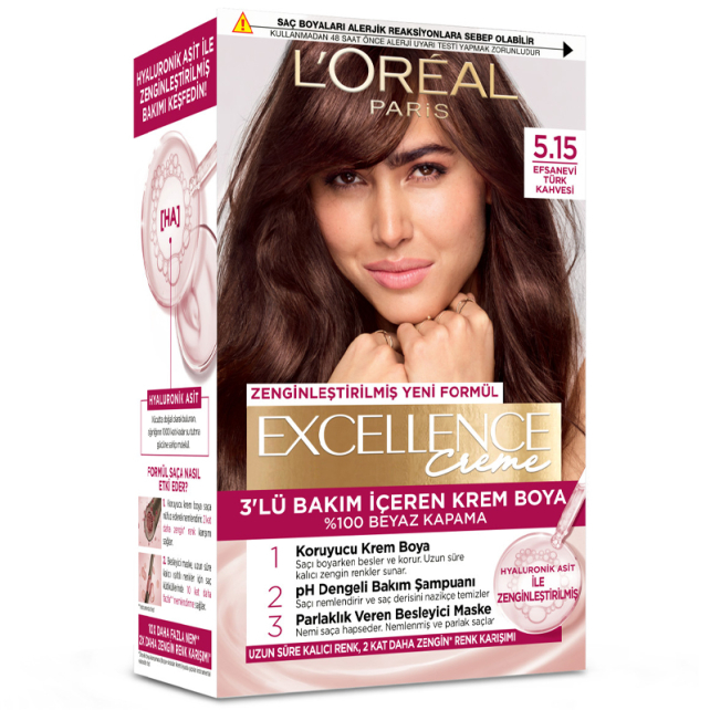 Loreal Paris Excellence Creme - Krem Saç Boyası No: 5.15 Efsanevi Türk Kahvesi - 1