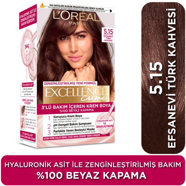 Loreal Paris Excellence Creme - Krem Saç Boyası No: 5.15 Efsanevi Türk Kahvesi - 3