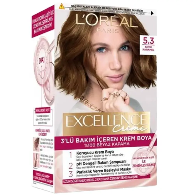 Loreal Paris Excellence Creme - Krem Saç Boyası No: 5.3 Koyu Karamel - 1
