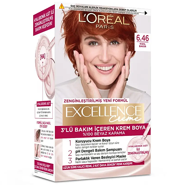 Loreal Paris Excellence Creme - Krem Saç Boyası No: 6.46 Kızıl Bakır - 1