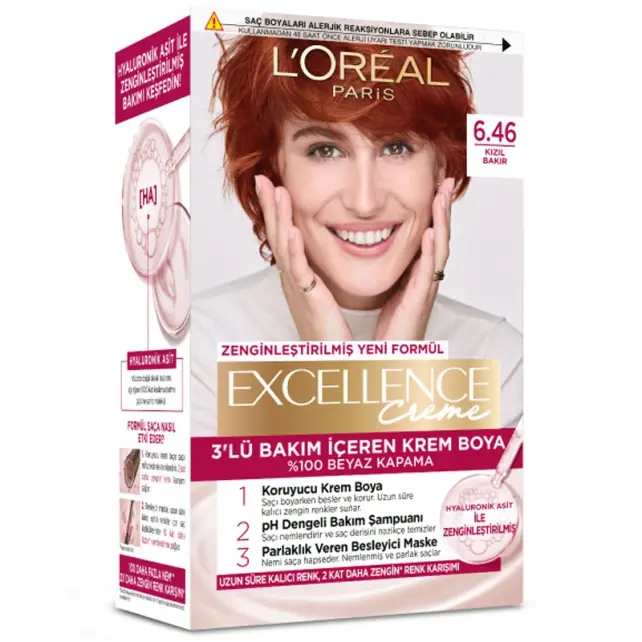 Loreal Paris Excellence Creme - Krem Saç Boyası No: 6.46 Kızıl Bakır - 1