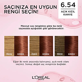 Loreal Paris Excellence Creme - Krem Saç Boyası No: 6.54 Açık Kızıl Kahve - 3