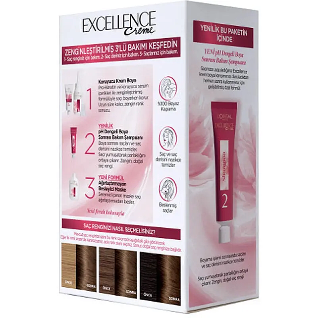 Loreal Paris Excellence Creme - Krem Saç Boyası No: 6 Açık Kahve - 2