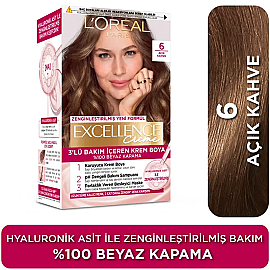 Loreal Paris Excellence Creme - Krem Saç Boyası No: 6 Açık Kahve - 3