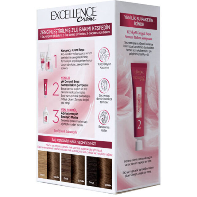 Loreal Paris Excellence Creme - Krem Saç Boyası No: 6 Açık Kahve - 2