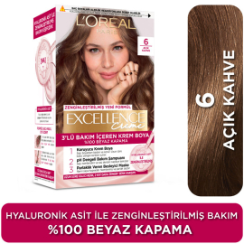 Loreal Paris Excellence Creme - Krem Saç Boyası No: 6 Açık Kahve - 3