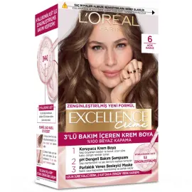 Loreal Paris Excellence Creme - Krem Saç Boyası No: 6 Açık Kahve - 1