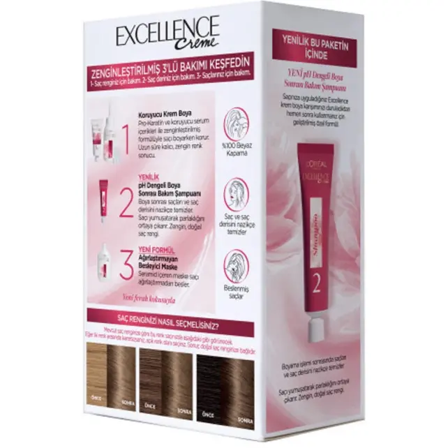 Loreal Paris Excellence Creme - Krem Saç Boyası No: 6.1 Küllü Açık Kahve - 3
