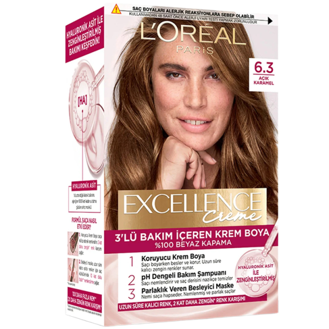 Loreal Paris Excellence Creme - Krem Saç Boyası No: 6.3 Açık Karamel - 1