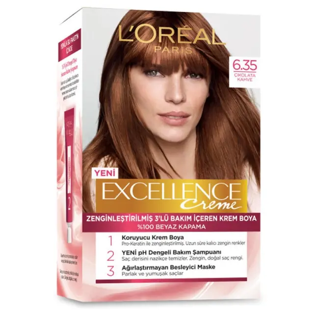 Loreal Paris Excellence Creme - Krem Saç Boyası No: 6.35 Çikolata Kahve - 1