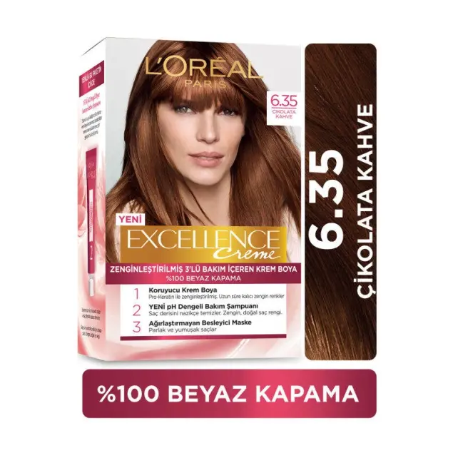 Loreal Paris Excellence Creme - Krem Saç Boyası No: 6.35 Çikolata Kahve - 2
