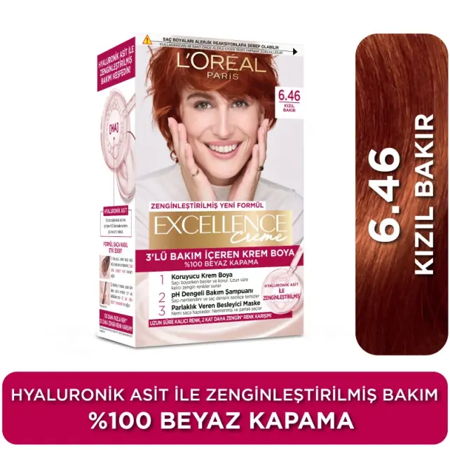 Loreal Paris Excellence Creme - Krem Saç Boyası No: 6.46 Kızıl Bakır - 2