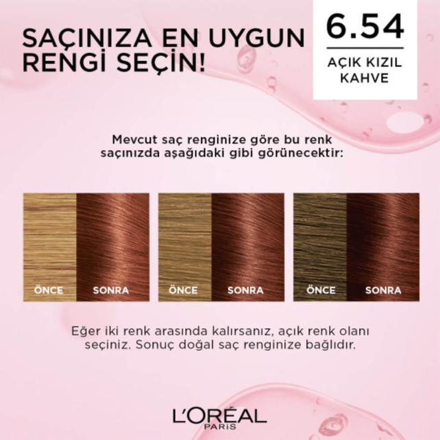 Loreal Paris Excellence Creme - Krem Saç Boyası No: 6.54 Açık Kızıl Kahve - 3