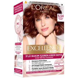 Loreal Paris Excellence Creme - Krem Saç Boyası No: 6.54 Açık Kızıl Kahve - Loreal Paris