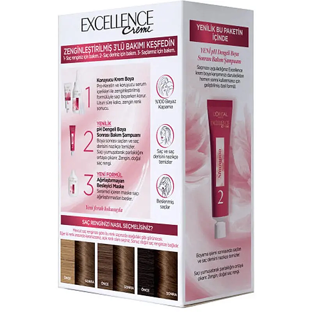 Loreal Paris Excellence Creme - Krem Saç Boyası No: 7.1 Küllü Kumral - 2