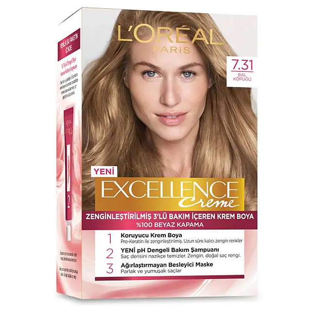 Loreal Paris Excellence Creme - Krem Saç Boyası No: 7.31 Bal Köpüğü - 1