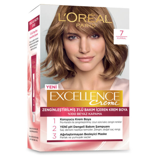 Loreal Paris Excellence Creme - Krem Saç Boyası No: 7 Kumral - 1